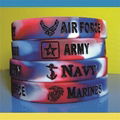 12mm Mixed  Color Debossed Ink Filled Silicone Wristbands