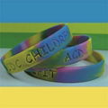 Swirled Color Debossed Silicone Wristbands 1