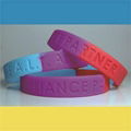  Segmented Color Debossed Silicone Wristbands 1