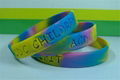 12mm  Ink  Filled Rainbow Silicone Wristbands 3
