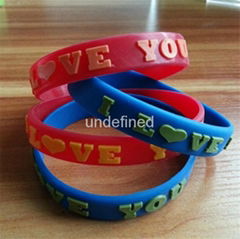 12 mm Braille Silicone Wristbands 