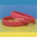 12 mm Embossed and Debossed Silicone Wristbands 