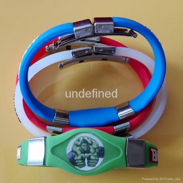 FMB006 Silicone Wristbands with metal clips