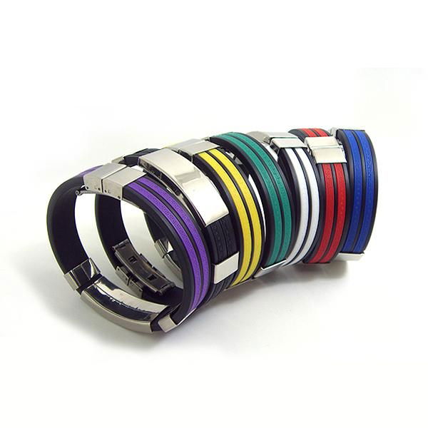 JY004 Steel Silicone Wristbands  2