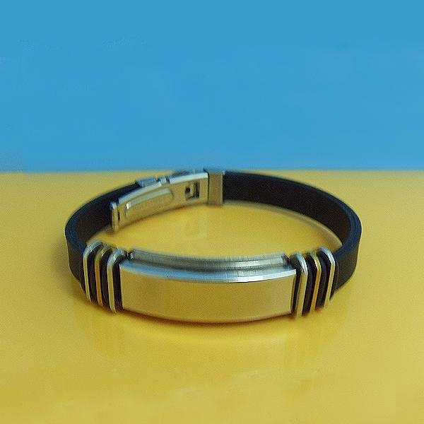 JY006 Steel Silicone Wristbands  1