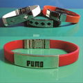 FB003 Steel Silicone Wristbands 