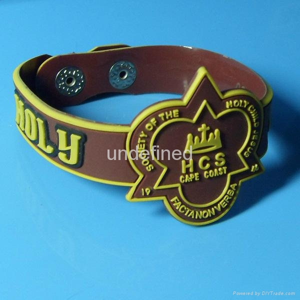 Custom Shape Soft  PVC Rubber Bracelets