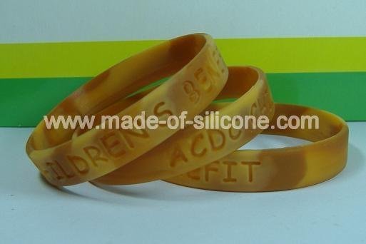 Swirled Color Debossed Silicone Wristbands 2