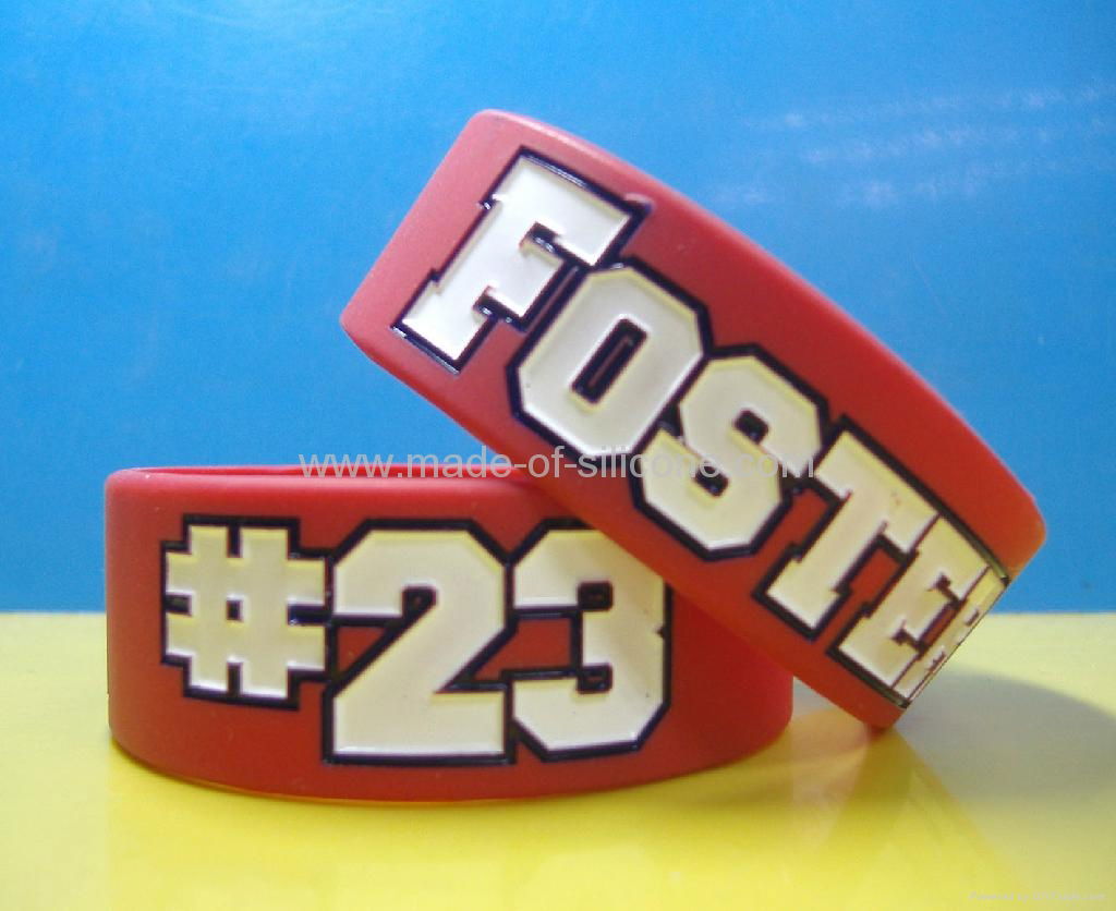 1 inch silicone bracelets with debossed color filled message 2