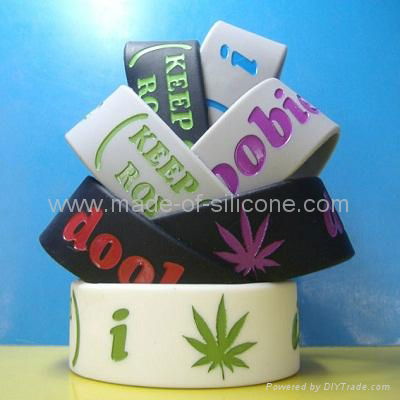 1 inch silicone bracelets with debossed color filled message 3