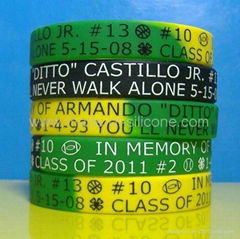 Silk Screened Silicone Wristbands