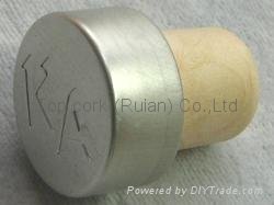 coated aluminium cap cork bottle stopper  TBPC19.4-28.4-20.6-13.7 2