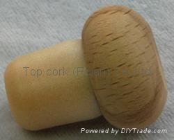 Wooden cap synthetic cork bottle stopper TBW18.5-29.5-20-15