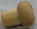 Wooden cap synthetic cork bottle stopper