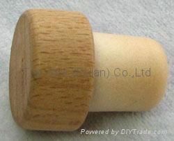 Wooden cap synthetic cork bottle stopper TBW19.5-29.6-20.7-15.1 2