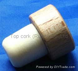 Wooden cap synthetic cork bottle stopper TBW19.3-29-20-15