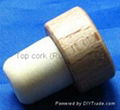 Wooden cap synthetic cork bottle stopper