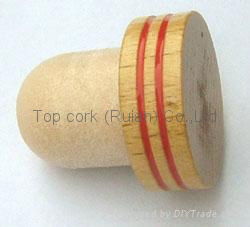 Wooden cap synthetic cork bottle stopper TBW20-grass wood- showpiece