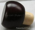 Wooden cap synthetic cork bottle stopper TBW24-zelkova brown spray-paint-showpie 1