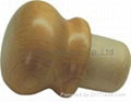 Wooden cap synthetic cork bottle stopper TBW24-zelkova -varnish-showpiece 1