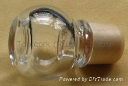 Glass cap cork bottle stopper TBGL23-16.4-43-21-41