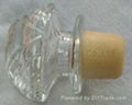 Glass cap cork bottle stopper