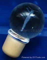 Glass cap cork bottle stopper TBGL24.5-28-41.8-22-44.4-crystal cap