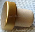 coated aluminium cap cork bottle stopper