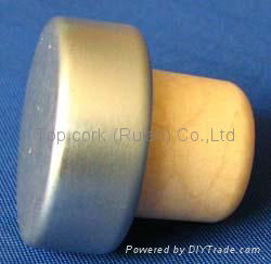 coated aluminium cap cork bottle stopperTBPC15.2-23.5-12.5-9.2-3.6g