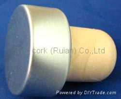 coated aluminium cap cork bottle stopperTBPC19.1-30.4-22.2-13.9-7.8g