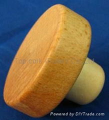 Wooden cap synthetic cork bottle stopper TBW22-49-20.8-15-24g