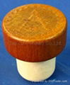 Wooden cap synthetic cork bottle stopper