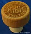 Wooden cap synthetic cork bottle stopper