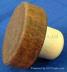 Wooden cap synthetic cork bottle stopper