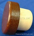 Wooden cap synthetic cork bottle stopper TBW29-42.2-21-12.9-20.5g 1