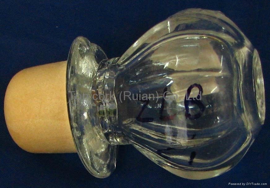 Glass cap cork bottle stopper ZLB24-41.4-47.1-47.6-77g