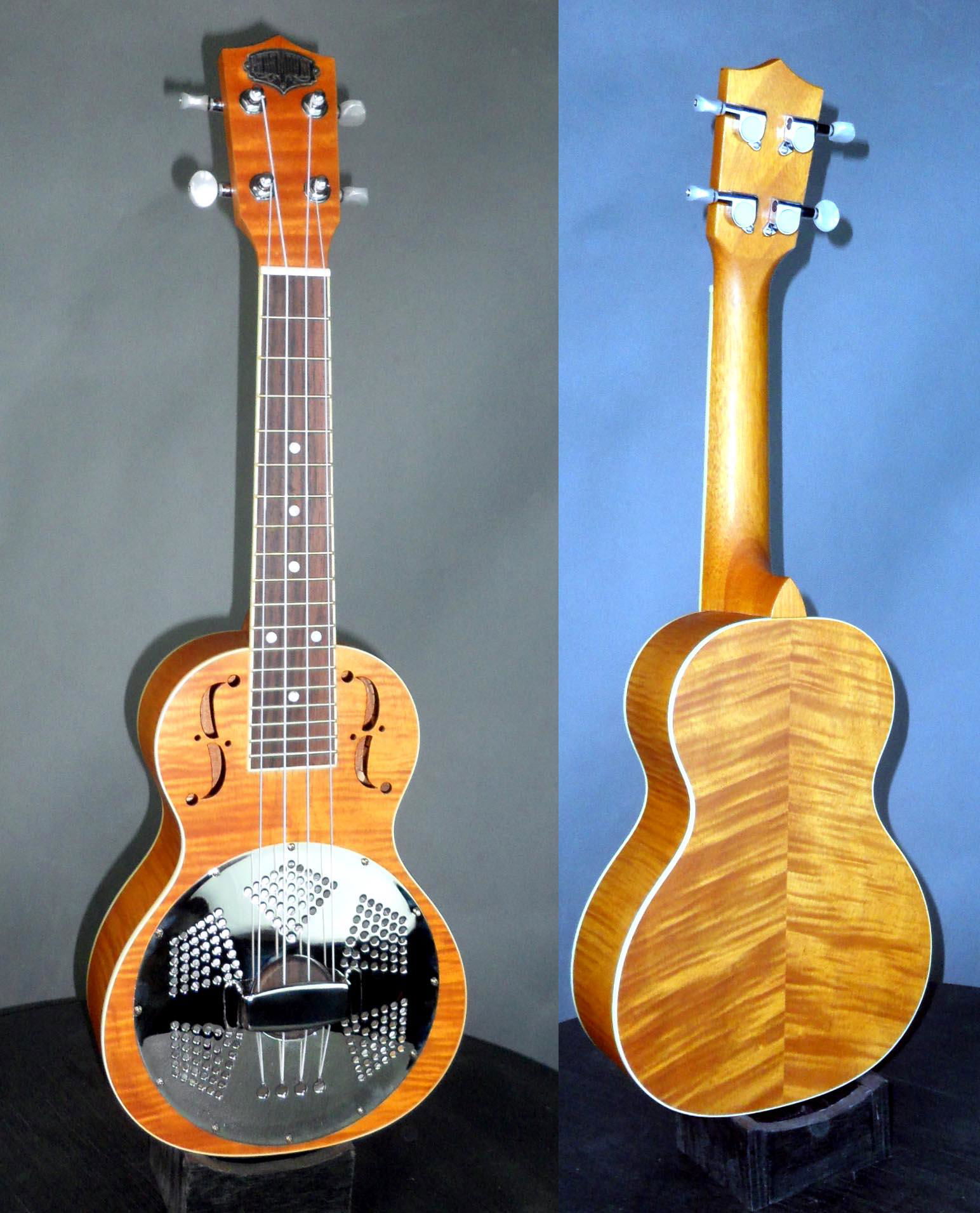 Brass or Maple Body Resonator Ukulele 2