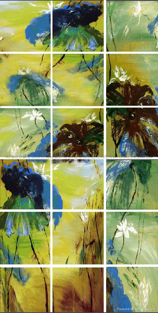 100% handmade abstract group oil painting - Lotus 18pcs/set  each one 100x100cm