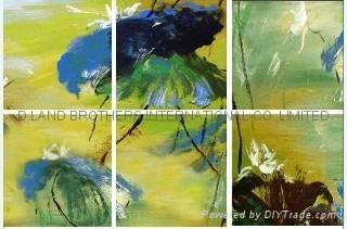 100% handmade abstract group oil painting - Lotus 18pcs/set  each one 100x100cm 2