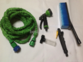 x hose with  hose nozzle and car wash brush 