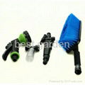 x hose with  hose nozzle and car wash brush  4