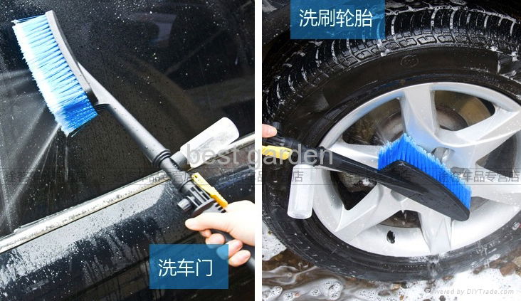 x hose with  hose nozzle and car wash brush  5