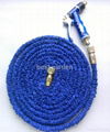 x hose with brass couplings and hose nozzle