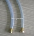 5/8" PVC garden hose with brass male and female connector