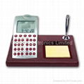 LCD Calendar Calculator on Stationery Wood Base 3