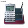 LCD Calendar Calculator on Stationery Wood Base 4