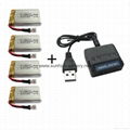 RC Drone 4-port Charger for Syma X5C with 4 pcs 3.7V 800mAh 25C battery