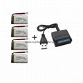 4 Pcs 3.7v 600mAh lithium polymer battery and 4 in 1 USB charger for Syma X5C 