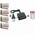 4X Spare 3.7V 1200mAh Batteries with 4 in1 Charger For HQ 898B JJRC V686G New