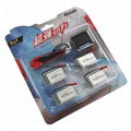 4X 3.7V 750mAh Battery & Charger For MJX X400 X300C X800 HJ818 HJ819 Quadcopter